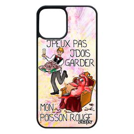Coque Humour J'peux Pas J'dois Garder Mon Poisson Rouge Iphone 12 / 12 Pro Silicone Animaux Housse Violet Je Jpeux Cartoon De