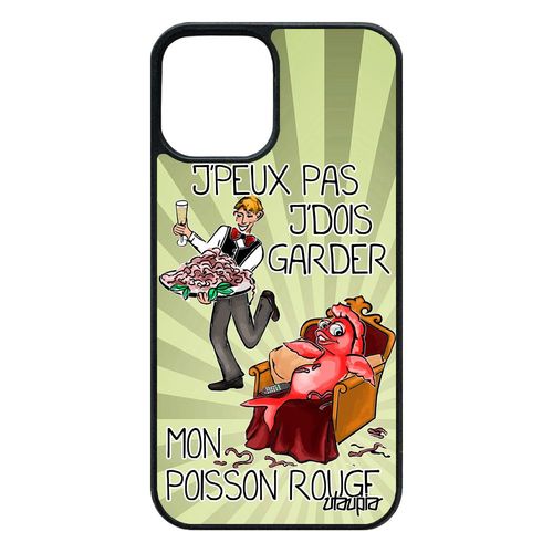 Coque Pour Iphone 12 / 12 Pro Silicone J'peux Pas J'dois Garder Mon Poisson Rouge Drole Noir 64 Go Antichoc Cadeau Noel 4g Je
