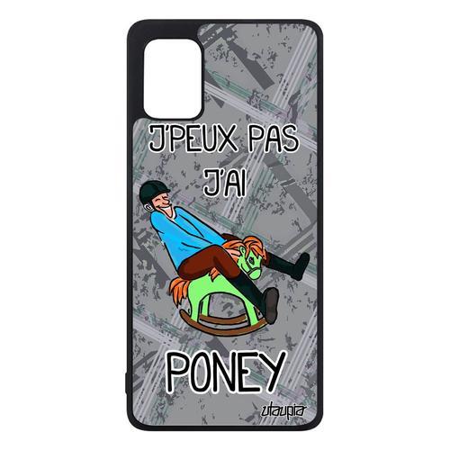 Coque En Silicone A31 J'peux Pas J'ai Poney Aqua Bande Dessinée De Protection Gris Equitation 4g Portable Telephone Samsung Galaxy