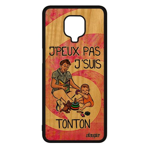 Coque Xiaomi Redmi Note 9s En Bois Silicone J'peux Pas J'suis Tonton Bande Dessinée Drole Naissance Garcon Oncle Etui Jpeux Rose Je