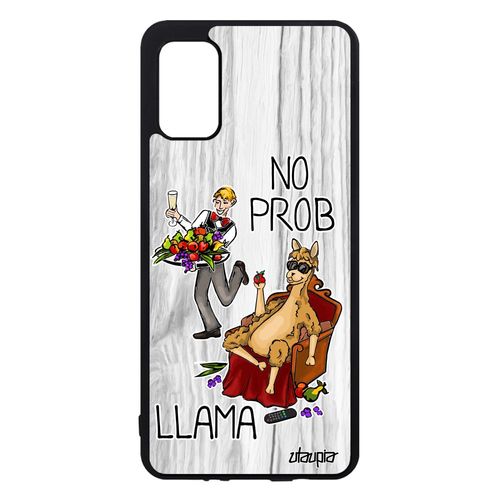 Coque Samsung Galaxy A41 En Silicone No Prob Lama Drole Pas Cher Telephone Texte Humour De Protection Gris Cartoon Design Llama Case