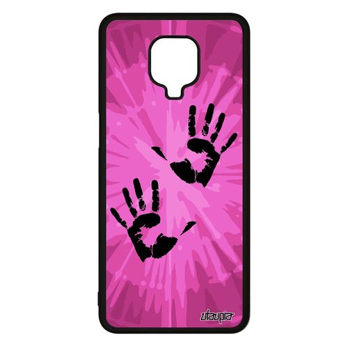 Coque Silicone Pour Xiaomi Redmi Note 9s Empreinte Main Trace De Portable 4g Peinture Deux Rose Telephone Soleil Tpu Femme Antichoc