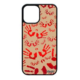 Coque Silicone Iphone 12 Mini Empreinte Main Rigide Rouge 128 Go Imprimé Antichoc Peinture Enfant Petites Unique Portable De