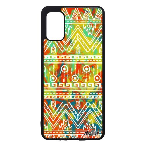Coque Samsung Galaxy A41 En Silicone Motif Azteque Decoratif Effet Motif Jolie Ethnique Mobile Tribal Portable Frise Peinture Jaune