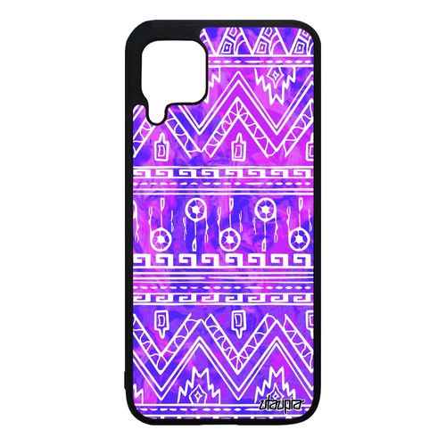 Coque Huawei P40 Lite Silicone Motif Azteque Ethnique Personnalisé Design Motif Tpu Tribal Effet Fond Violet Decoratif Jolie Housse