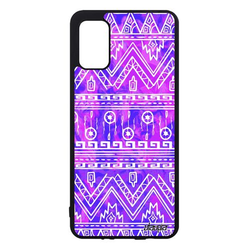 Coque Pour Samsung Galaxy A41 Silicone Motif Azteque Tpu Ethnique Design Mobile Case Violet Fond Jolie Peinture Tribal Decoratif De