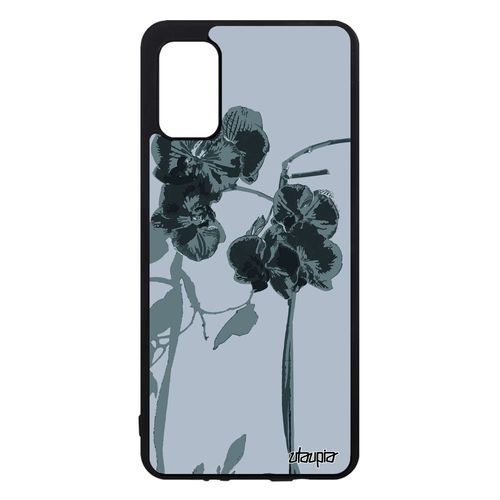 Coque Samsung Galaxy A41 Silicone Orchidée Fleur Love Pas Cher Telephone Floral Nature Portable Gris Couleur Fantaisie Amour Case De