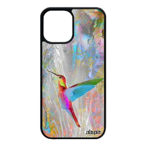 Coque Iphone 12 Mini Silicone Colibri Ecologie Ecolo Telephone Souple Nature Oiseau Floral Gris 256 Go Animaux Fleurs Animal