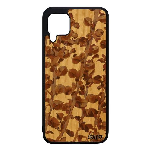 Coque Bois Huawei P40 Lite Silicone Motif Feuilles Texture Marron Plantes Fleurs Floral Antichoc Nova 7i Personnalisé Tpu Artisanal