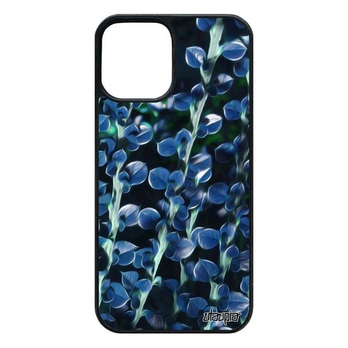 Coque Motif Feuilles Iphone 12 / 12 Pro Silicone Original Texture Nature Plantes 64 Go Case Design Aluminium Floral Bleu Noir