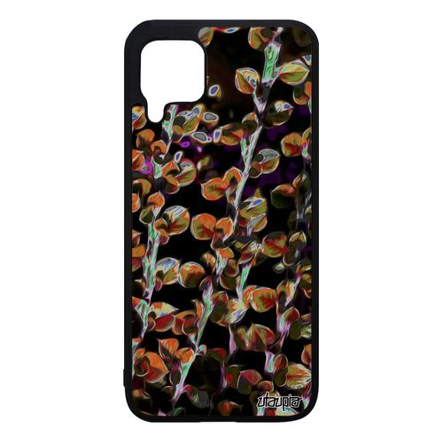 Coque Huawei P40 Lite Silicone Motif Feuilles Floral Nature Telephone Design Fleurs Motif Original Plantes Orange Texture 4g Etui De