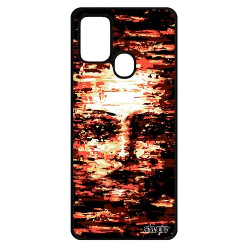 Coque Samsung A21s Silicone Portrait Art Ephemere Visage Telephone Personnalisé Pas Cher Portable Etui Peinture Artistique De Galaxy