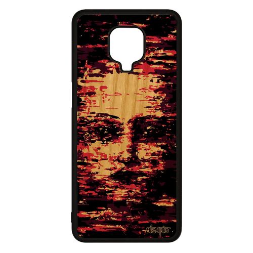 Coque Silicone Xiaomi Redmi Note 9s En Bois Portrait Rose Femme Visage Telephone Artistique 4g Housse Art Cover Fille Miroir Case