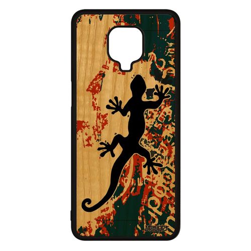 Coque Silicone Pour Xiaomi Redmi Note 9 Pro Bois Salamandre De Protection Smartphone Portable Fantaisie Animal Journal Symbole Vert