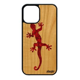 Coque Iphone 12 Mini Bois Silicone Salamandre Etui Cover Lezard Personnalisé Animaux Case Rouge Peinture Homme Dessin De