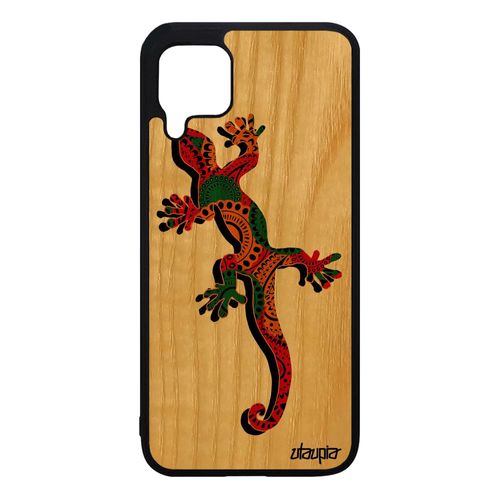 Coque Silicone Pour Huawei P40 Lite Bois Salamandre Pas Cher Orange Reggae Ethnique Jamaique Souple Housse 4g Portable Hippie Rasta