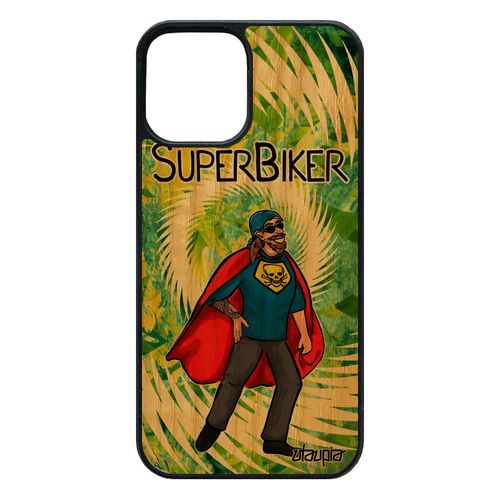 Coque 12 Pro/Iphone 12 En Bois Silicone Super Biker Motard Vert Telephone Drole Bd De Protection Humour 64 Go 4g Frêne Texte