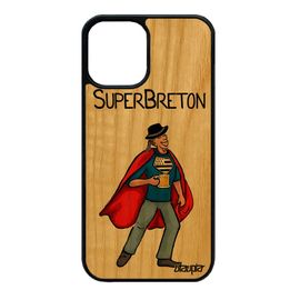 Coque Silicone Iphone 12 Mini Bois Super Breton Rouge Bande Dessinée Drole Comics Dessin Case Humoristique Heros Telephone De