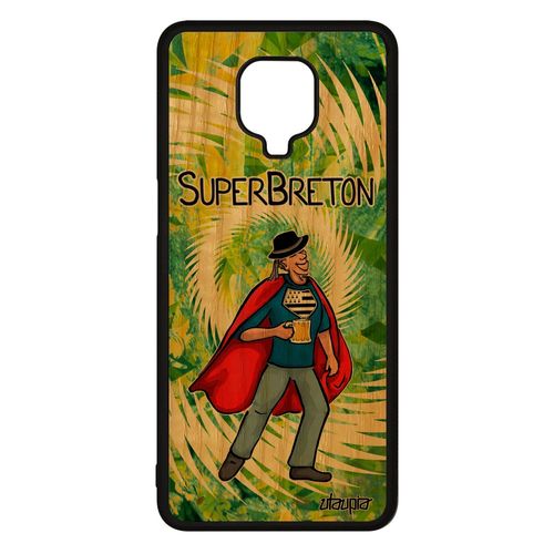 Coque Pour Xiaomi Redmi Note 9 Pro Bois Silicone Super Breton Texte Unique Housse Cadeau De Noel Humour Vert Heros Smartphone Comics