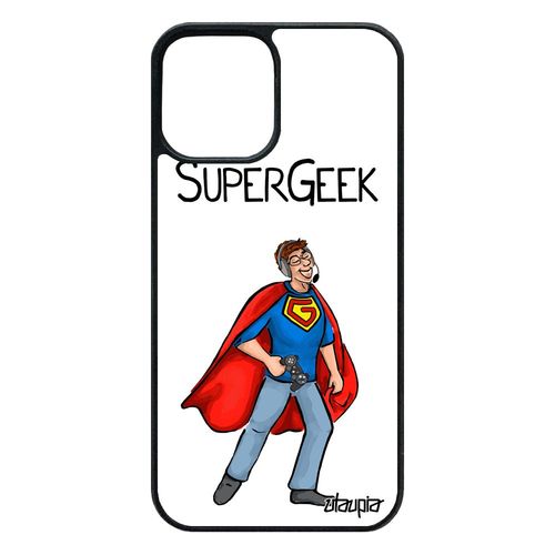 Coque Iphone 12 / 12 Pro Silicone Super Geek 64 Go Drole Gamer Telephone Blanc Comics Jeux Video Nerd Tpu Rigide Etui Housse