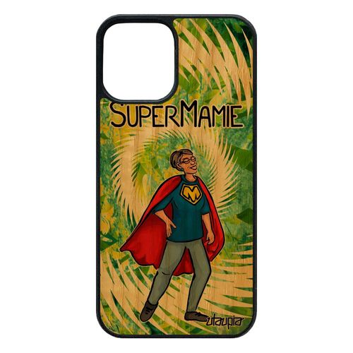 Coque Bois 12 Pro/Iphone 12 Silicone Super Mamie Heros Motif Bd Humour Cadeau De Noel Naissance Fille Antichoc Drole 64 Go