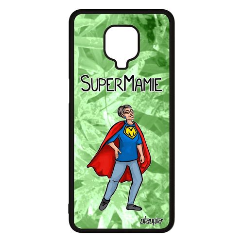 Coque Xiaomi Redmi Note 9 Pro Silicone Super Mamie Original Naissance Fille Comics Antichoc Drole Etui Bd 4g Humour Heros Vert Texte