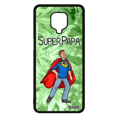 Coque Xiaomi Redmi Note 9 Pro Silicone Super Papa Comique Vert Heros Smartphone Cadeau Fete Des Peres Comics Humour Bd Bumper Drole