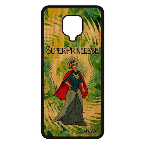 Coque Bois Silicone Super Princesse Xiaomi Redmi Note 9 Pro Heros Comics Portable Vert Tpu Cadeau De Noel Case Texte Drole Cover Bd