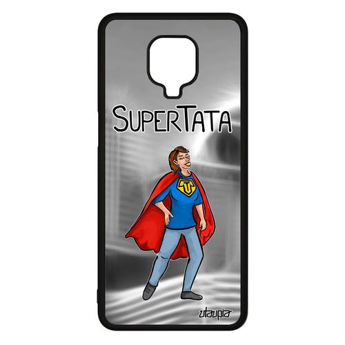 Coque Super Tata Pour Xiaomi Redmi Note 9s En Silicone Comics Humour Bebe Rigide Texte Tante Humoristique Bande Dessinée Bumper Gris