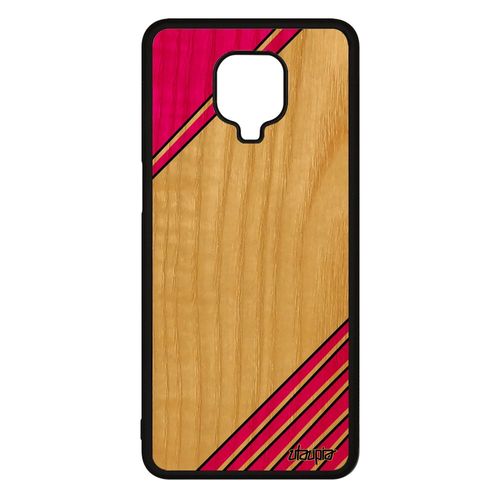 Coque En Bois Pour Xiaomi Redmi Note 9s Silicone Moderne Portable Coloré Artisanat Design Motif Original Smartphone Etui Rose De