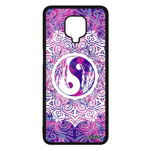 Coque Yin Et Yang Xiaomi Redmi Note 9s Silicone Tatouage Oriental Housse Metal Coloré Peinture Fantaisie Artistique Rose Ying De