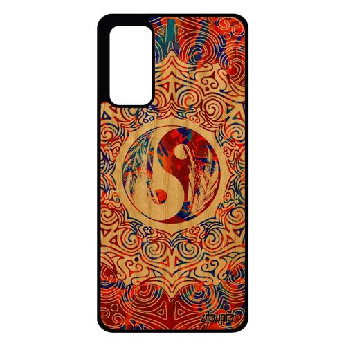 Coque Yin Et Yang Samsung Galaxy S20 Fe Bois Silicone Mandala Bien & Mal Peinture Rosace Ying Etui Chine Rigide Orange Coloré Unique