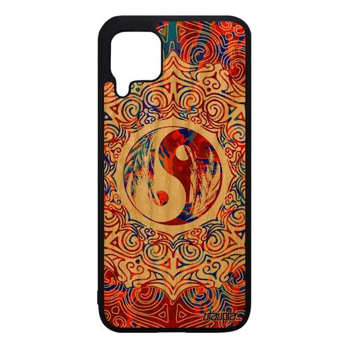 Coque Huawei P40 Lite Bois Silicone Yin Et Yang 4g Fantaisie Original Mandala Ying Coloré Bien & Mal Orange Jny-Lx1 Peinture Housse