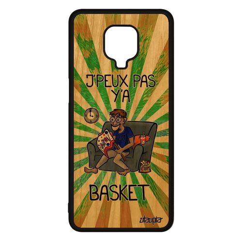 Coque Pour Xiaomi Redmi Note 9 Pro Bois Silicone J'peux Pas Y'a Basket Drole Case Je Dessin Etui Comique Nba Texte Basketball Vert