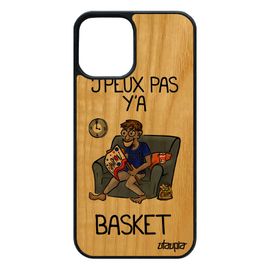 Coque Silicone Iphone 12 / 12 Pro En Bois J'peux Pas Y'a Basketball Humour Antichoc Gris Jpeux Bande Dessinée Basket Supporter