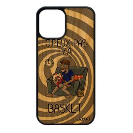 Coque Silicone Pour Iphone 12 Mini Bois J'peux Pas Y'a Basket Telephone Bande Dessinée Gris Humour Je Basketball Texte Case De