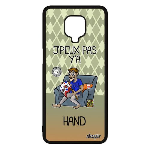 Coque J'peux Pas Y'a Handball Xiaomi Redmi Note 9 Pro Silicone Humour Drole Bd Bumper Hand Vert Texte Jpeux Je Case Personnalisé De
