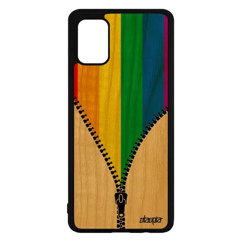 Coque Silicone Drapeau Gay Pride A71 En Bois Et Rainbow Marche Des Fiertés Antichoc Arc En Ciel Lgbt Portable Mobile Samsung Galaxy