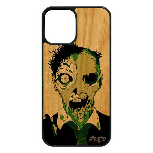 Coque Iphone 12 / 12 Pro En Bois Silicone Zombie Halloween Gore De Protection Vert Homme Etui Apocalypse 4g Mort Vivant Cover