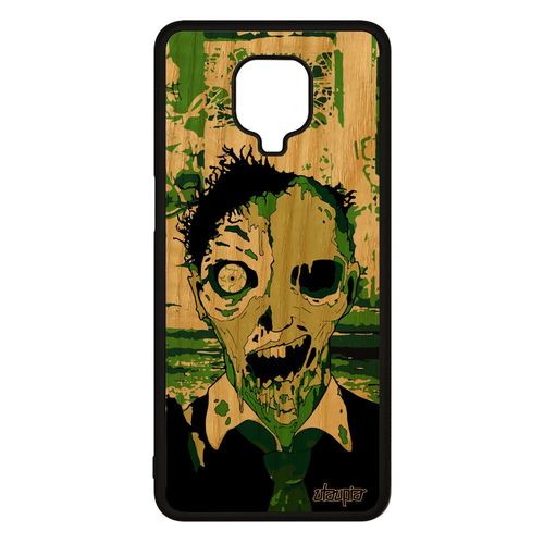 Coque Xiaomi Redmi Note 9 Pro Bois Silicone Zombie Vert Telephone Epouvante Fin Du Monde De Protection Ville Portable Halloween Tpu