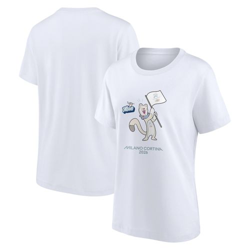 T-Shirt Graphique Mascotte Des Jeux Olympiques De Milano Cortina 2026 - Blanc - Femmes