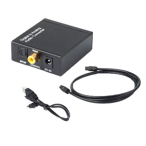 Tendak Convertisseur coaxial Optique numérique vers RCA analogique stéréo Droite/Gauche et Jack Audio 3,5 mm 
