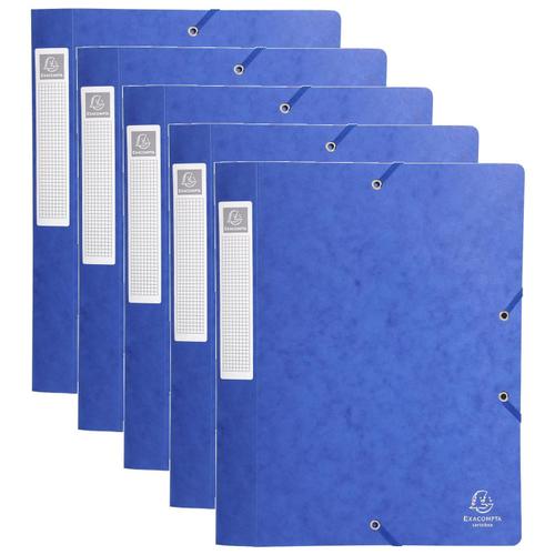 Exacompta Lot De 5 Boites De Classement Cartobox Dos 25mm Carte Lustrée Nature Future® Bleu