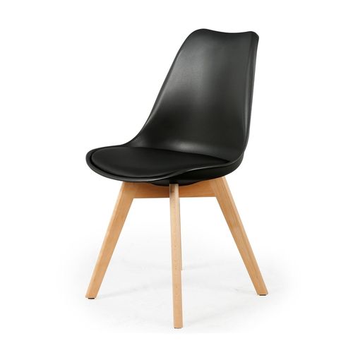 Chaise Scandinave Avec Cousin - H. 83 Cm - Noir