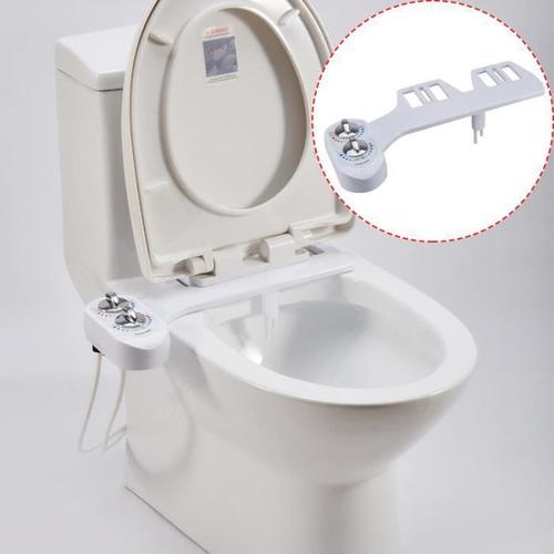 UFLIZOGH Kit Douchette Bidet pour WC Toilettes Double Buse Eau chaude et froide Contrôle de Pression et Température Pulvérisation mécanique d'eau pour l'hygiène intime 