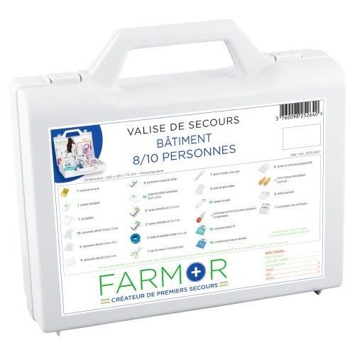 Mallette de secours bâtiment - 8/10 personnes FARMOR
