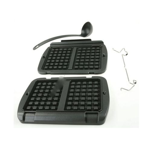 Lot de 2 plaques à gaufres + louche Gaufrier croque-monsieur (XA723812 TEFAL)