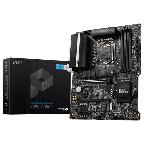 MSI Z590-A PRO - Carte-mère - ATX - Socket LGA1200 - Z590 Chipset - USB-C Gen 2x2, USB 3.2 Gen 2, USB-C Gen2, USB 3.2 Gen 1 - 2.5 Gigabit LAN - carte graphique embarquée (unité centrale requise)...