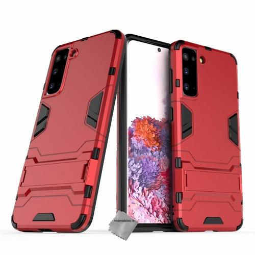 Housse Etui Coque Rigide Anti Choc Pour Samsung Galaxy S21 5g + Verre Trempe - Rouge