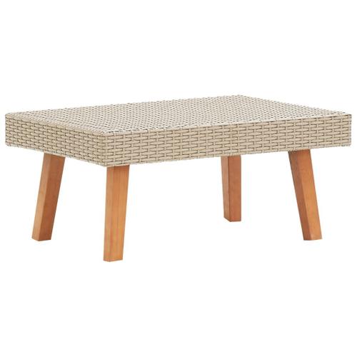 Vidaxl Table Basse De Jardin Résine Tressée Beige